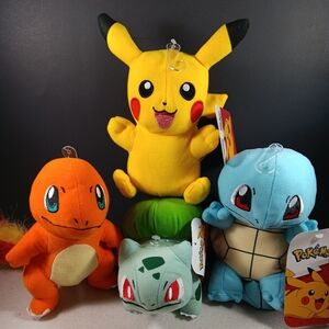 Pokemon Starter Kit Set of 4 Charmander Bulbasaur Squirtle Plush doll 6" Stuffed